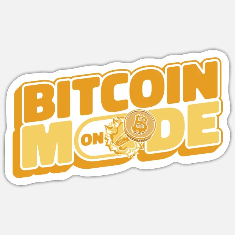 Bitcoin Mode On Blockchain Crypto Cryptocurrency - Sticker size S (10 x 10 cm) - white matte
