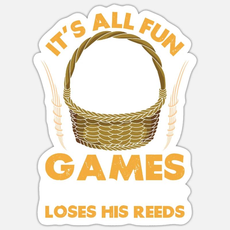 Korbflechterei Korb Flechten - Sticker Größe S (10 x 10 cm) - Mattweiß