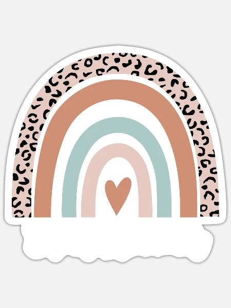 Statistiker Regenbogenleopard Lustiger Statistiker - Sticker Größe S (10 x 10 cm) - Mattweiß