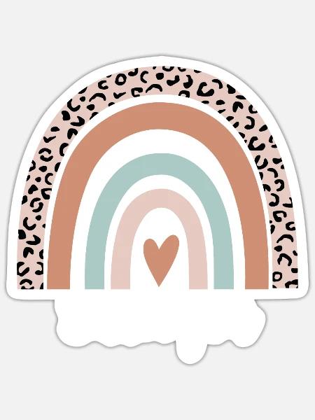 Landvermesser Regenbogenleopard Lustiger Vermessungsingenieur - Sticker Größe S (10 x 10 cm) - Mattweiß