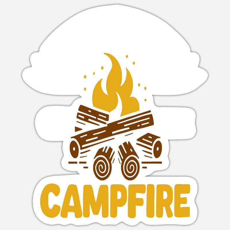 Maître du feu de camp Sticker taille S (10 x 10 cm)