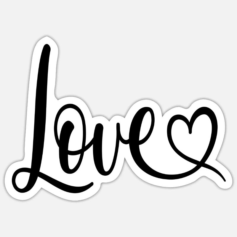 Amour - Sticker taille S (10 x 10 cm) - blanc mat