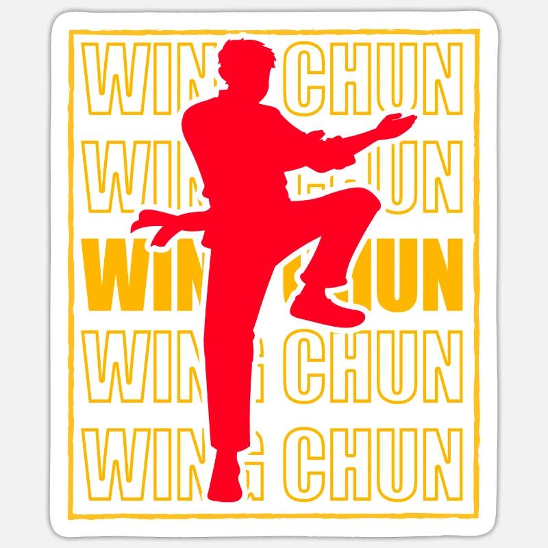 Wing Chun - Sticker taille S (10 x 10 cm) - blanc mat