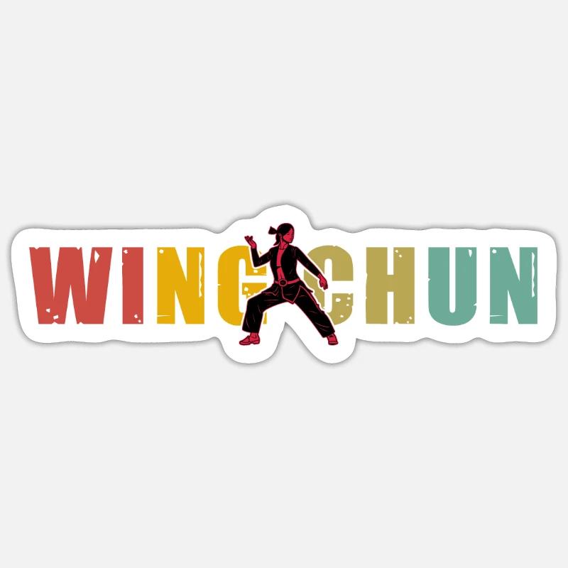 Wing Chun - Sticker Größe S (10 x 10 cm) - Mattweiß