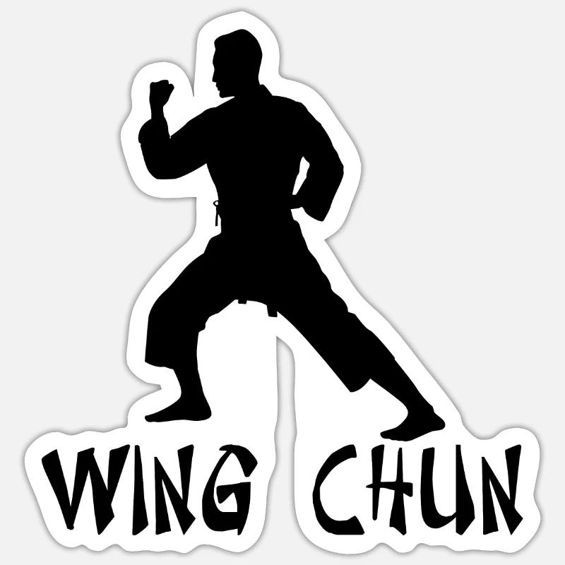 Wing Chun - Sticker taille S (10 x 10 cm) - blanc mat