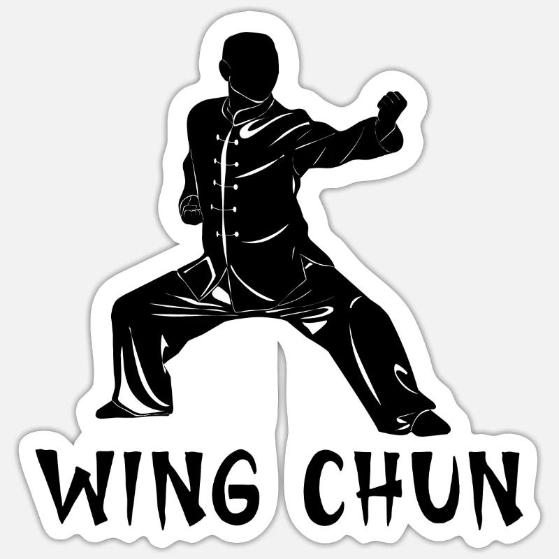 Wing Chun - Sticker taille S (10 x 10 cm) - blanc mat