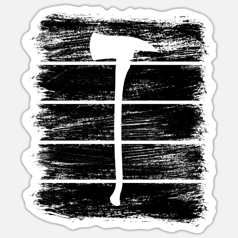 Hache de pompier - Sticker taille S (10 x 10 cm) - blanc mat