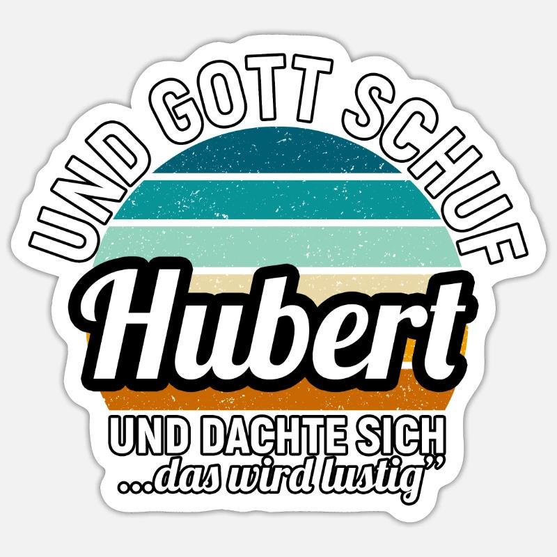 Hubert - Sticker Größe S (10 x 10 cm) - Mattweiß