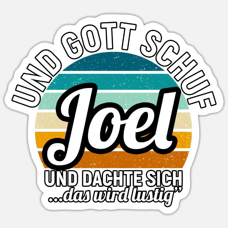 Joel - Sticker Größe S (10 x 10 cm) - Mattweiß