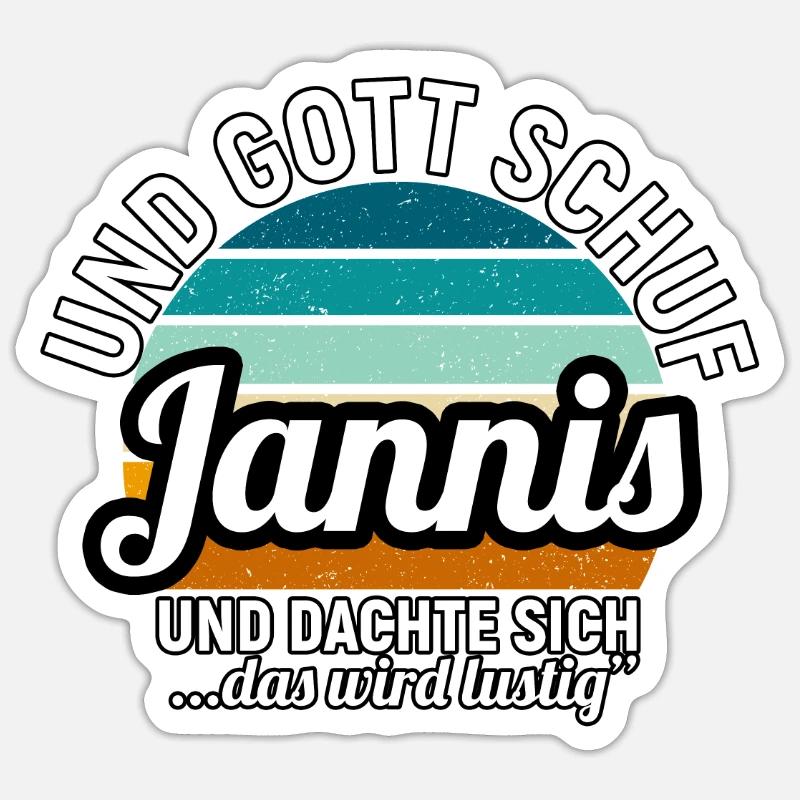 Jannis - Sticker Größe S (10 x 10 cm) - Mattweiß