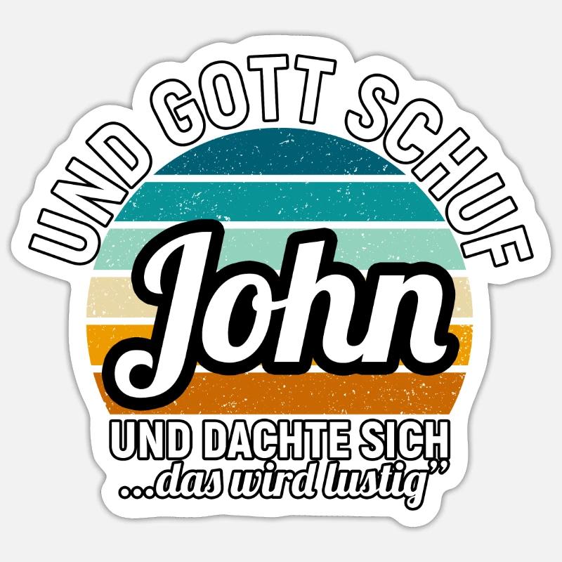 John - Sticker Größe S (10 x 10 cm) - Mattweiß