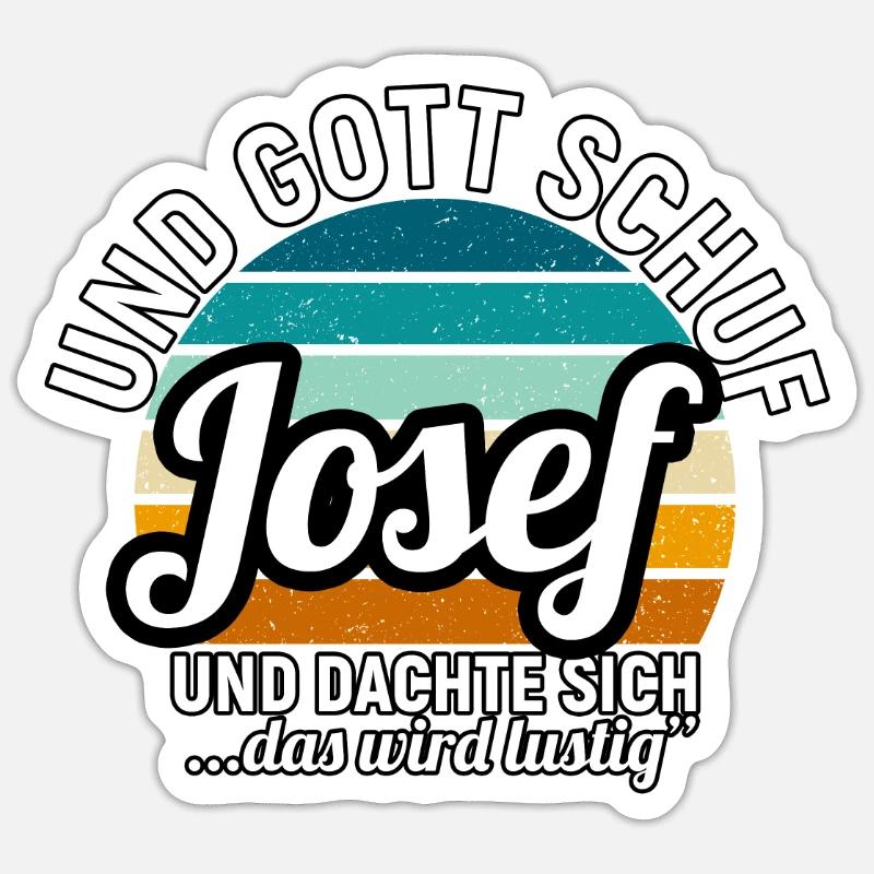 Josef - Sticker Größe S (10 x 10 cm) - Mattweiß