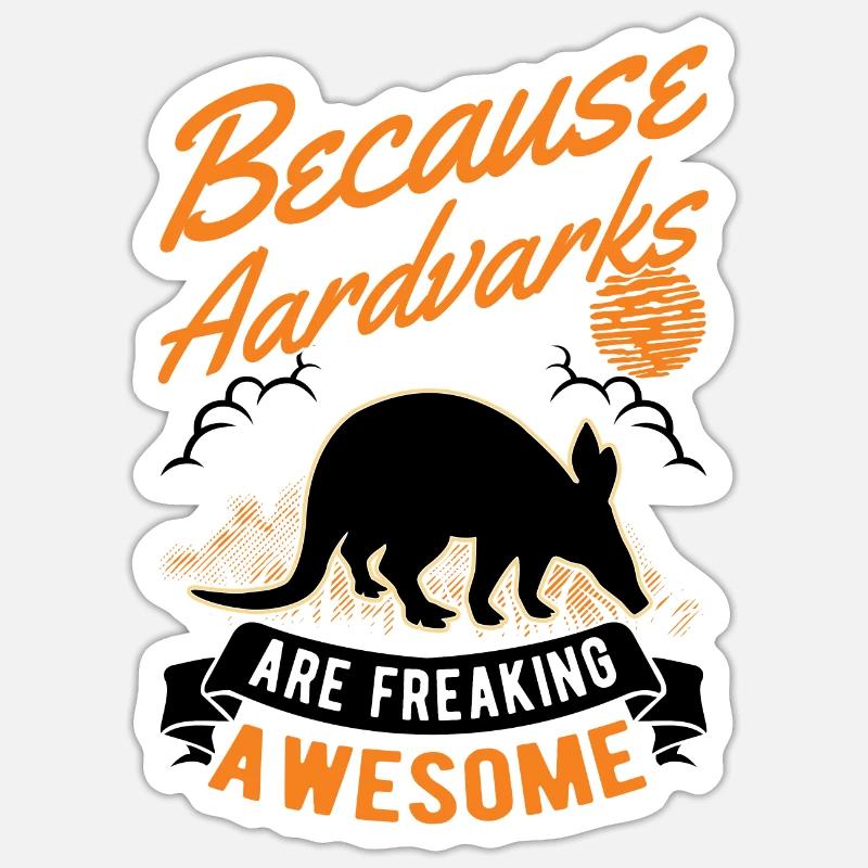 Erdferkel Geschenk Aardvark - Sticker Größe S (10 x 10 cm) - Mattweiß