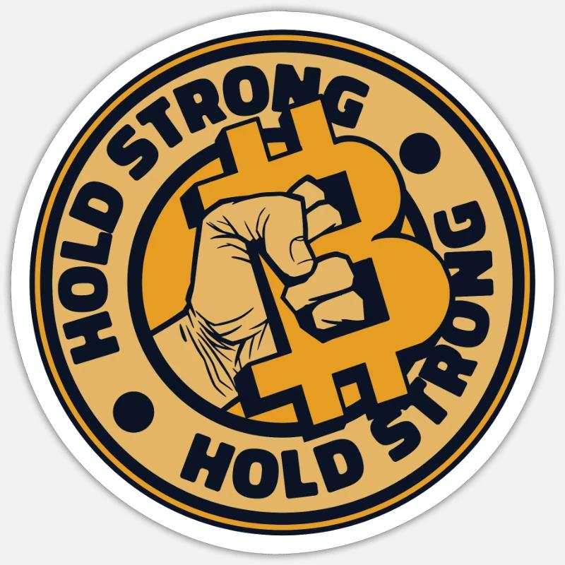 Hold Strong Blockchain Crypto Kryptowährung - Sticker Größe S (10 x 10 cm) - Mattweiß