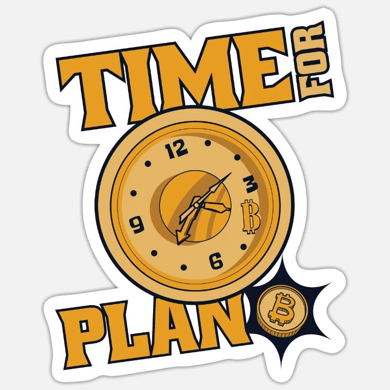 Il est temps de planifier la blockchain de crypto-monnaie Bitcoin Sticker taille S (10 x 10 cm)