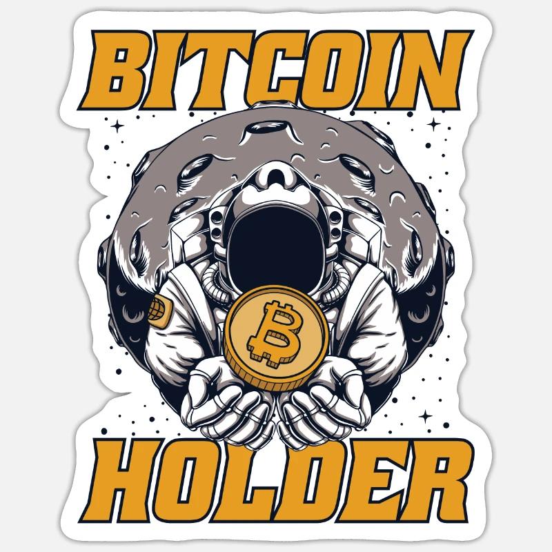 Bitcoin Holder Blockchain Crypto Kryptowährung - Sticker Größe S (10 x 10 cm) - Mattweiß