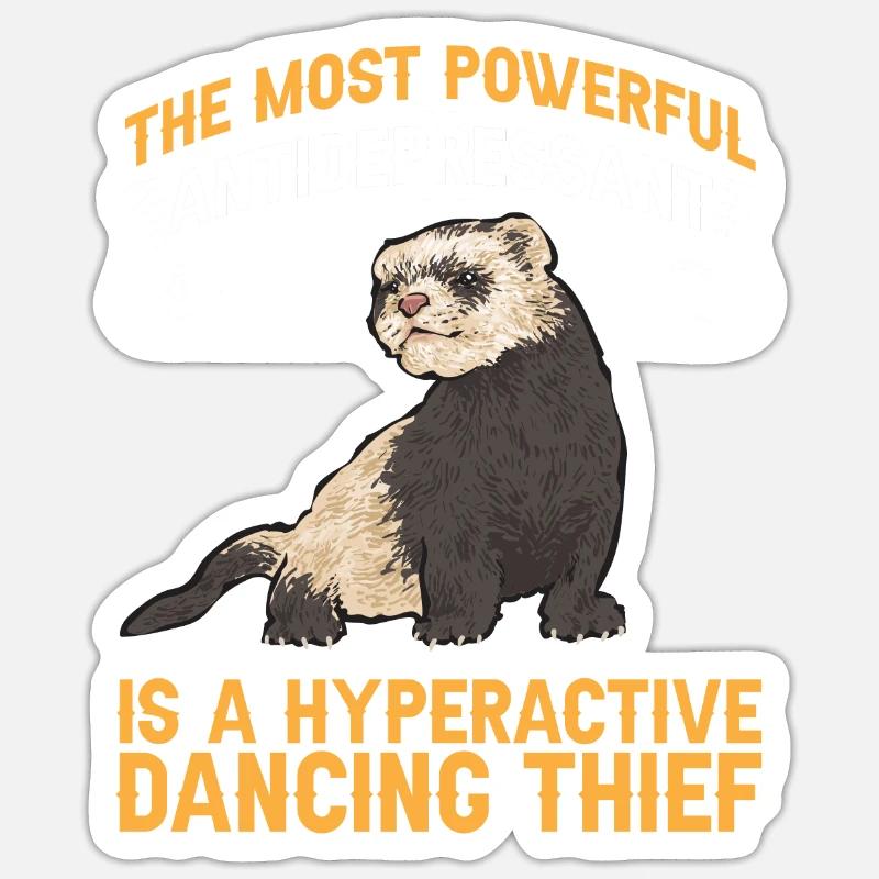 Furet, propriétaire de furet - Sticker taille S (10 x 10 cm) - blanc mat