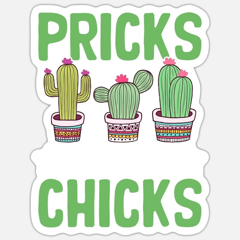 Drôle de cactus succulent - Sticker taille S (10 x 10 cm) - blanc mat