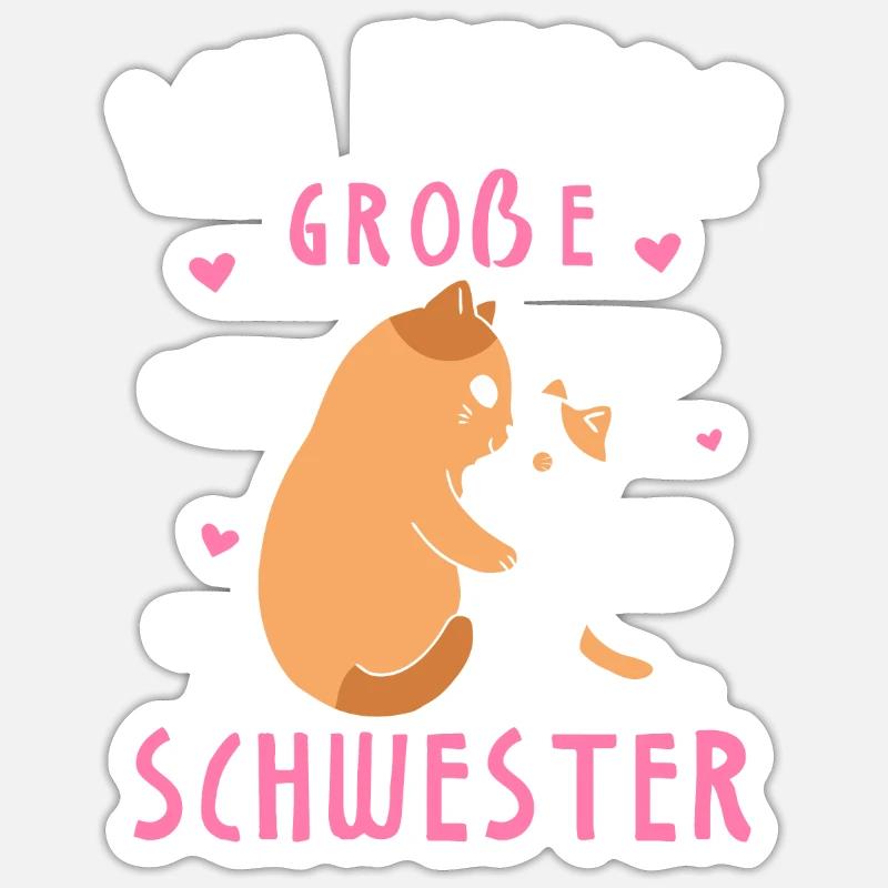 Ich werde große Schwester - Sticker Größe S (10 x 10 cm) - Mattweiß