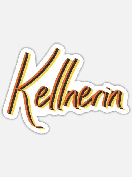 Gastronom-Wirt Abschluss-Geschenk Kellnerin - Sticker Größe S (10 x 10 cm) - Mattweiß