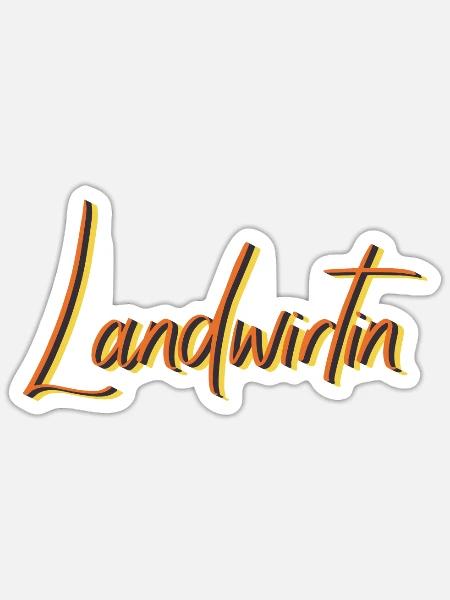 Bauern Abschluss-Geschenk Landwirtin - Sticker Größe S (10 x 10 cm) - Mattweiß