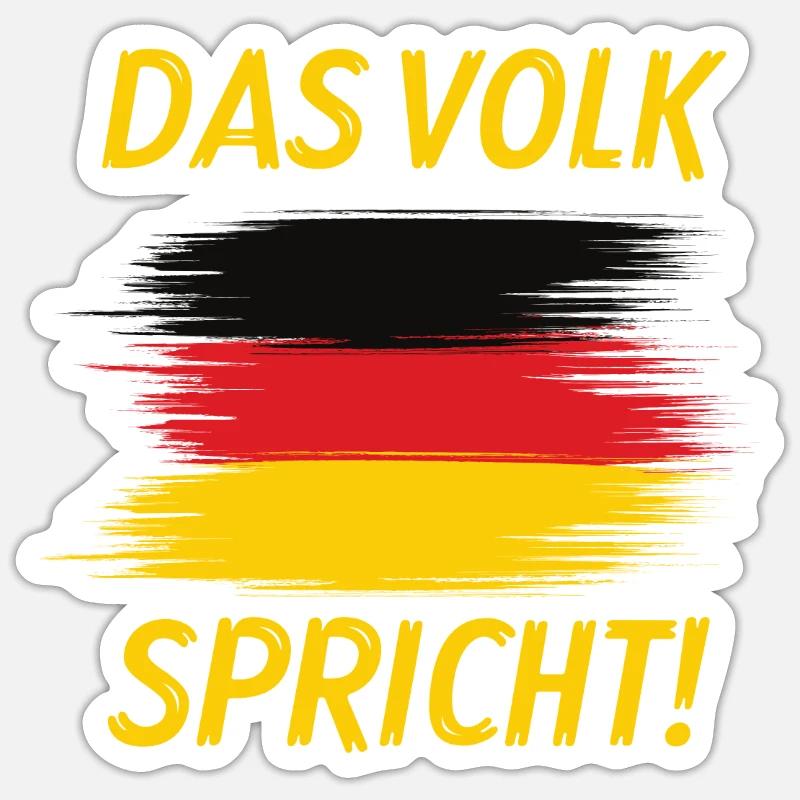 Das Volk Spricht / Demonstartion - Sticker Größe S (10 x 10 cm) - Mattweiß