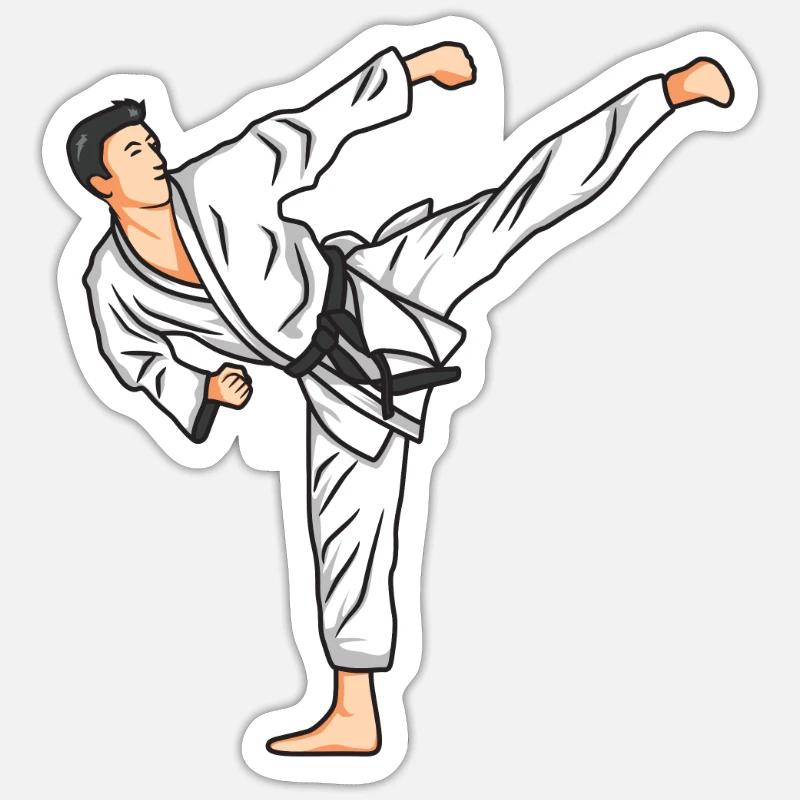 Dessin de karaté Sticker taille S (10 x 10 cm)