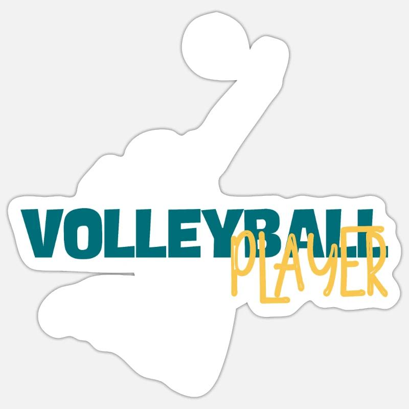 Volley Dive : Duo de joueurs dynamiques Sticker taille S (10 x 10 cm)