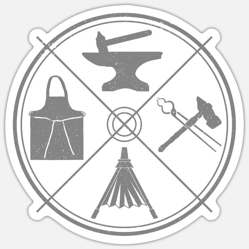 Forging Blacksmith Farrier Gift Sticker size S (10 x 10 cm)