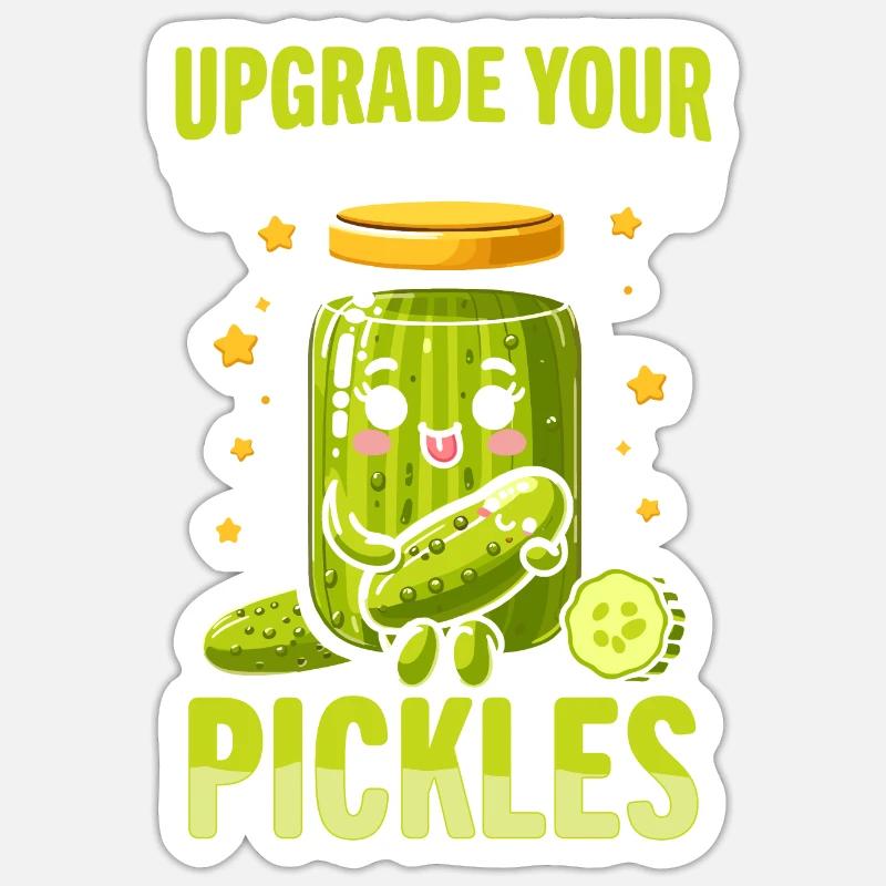 cornichons - cornichons cadeaux, cornichons tshirt - Sticker taille S (10 x 10 cm) - blanc mat