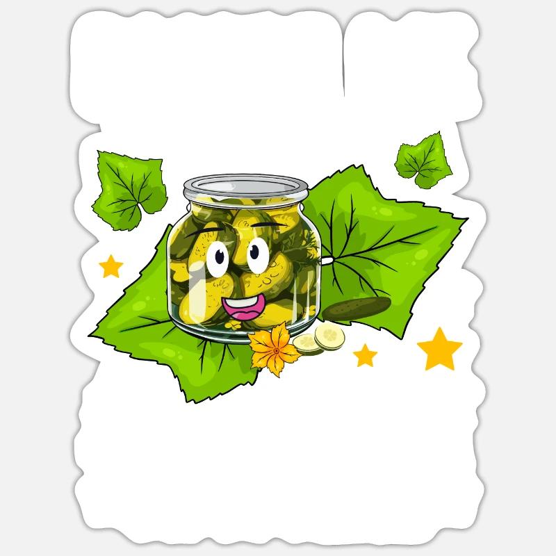 cornichons - cornichons cadeaux, cornichons tshirt - Sticker taille S (10 x 10 cm) - blanc mat