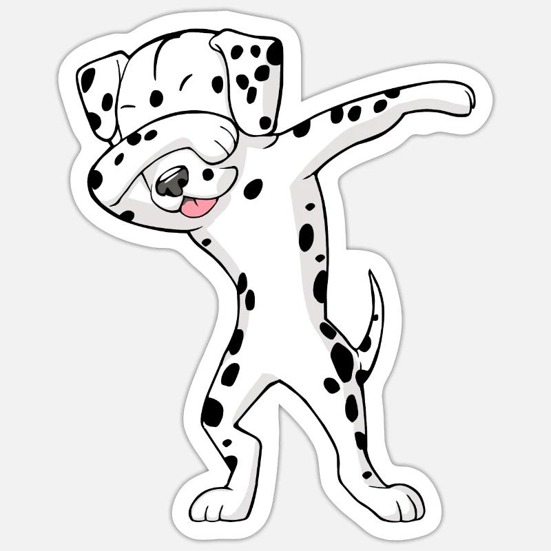 Dalmatiner Dab Dabbing dalmatiner - Sticker Größe S (10 x 10 cm) - Mattweiß