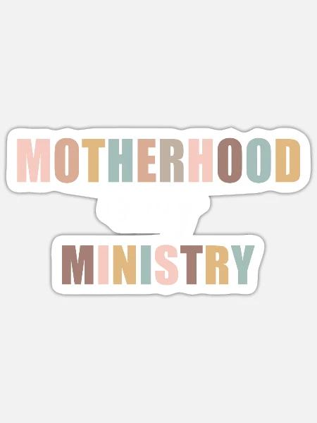 Mutterschaft ist mein Dienst - Sticker Größe S (10 x 10 cm) - Mattweiß