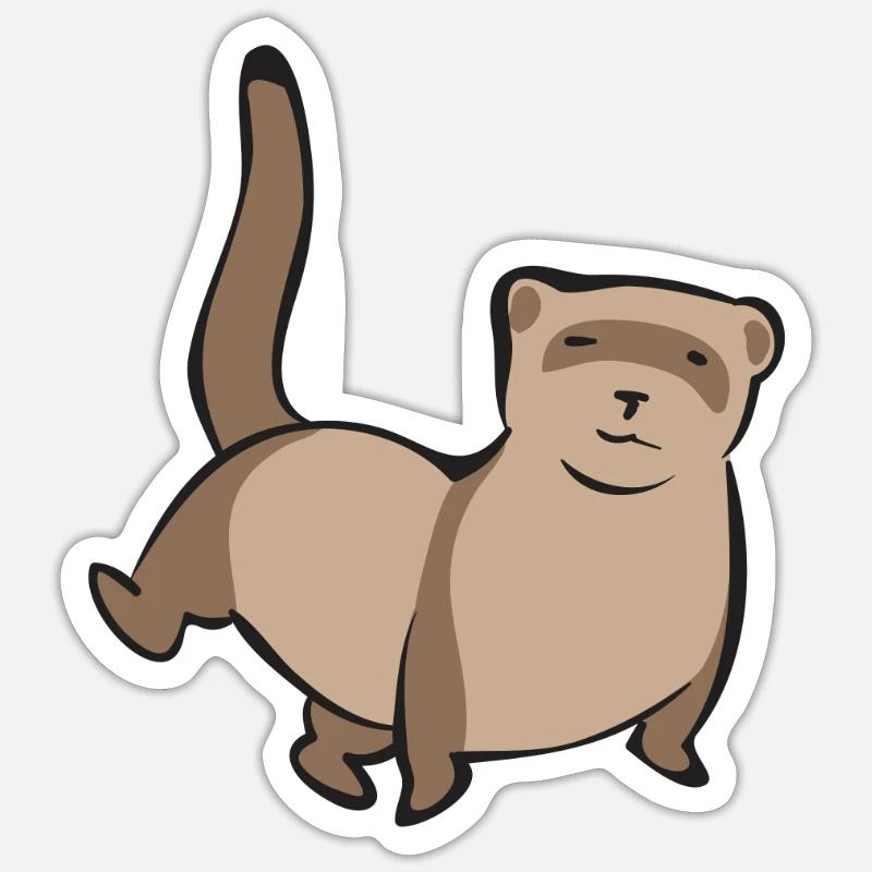 Furet, propriétaire de furet - Sticker taille S (10 x 10 cm) - blanc mat