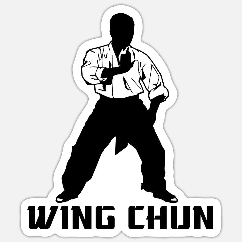 Wing Chun - Sticker taille S (10 x 10 cm) - blanc mat