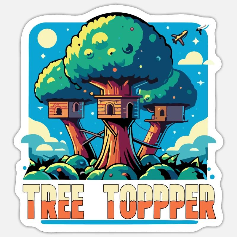 TREE TOPPER - Sticker size S (10 x 10 cm) - white matte