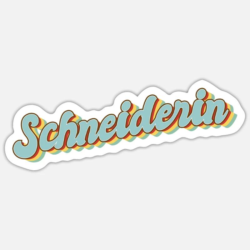 Schneidern Abschluss-Geschenk Textil-Schneiderin - Sticker Größe S (10 x 10 cm) - Mattweiß