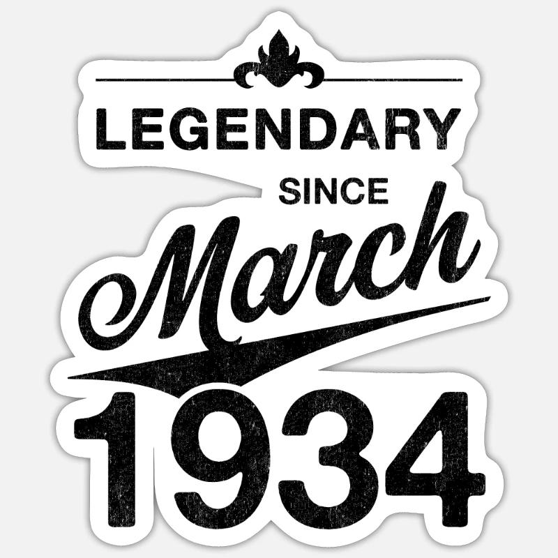 90e anniversaire légendaire mars 1934 Volume 34 - Sticker taille S (10 x 10 cm) - blanc mat