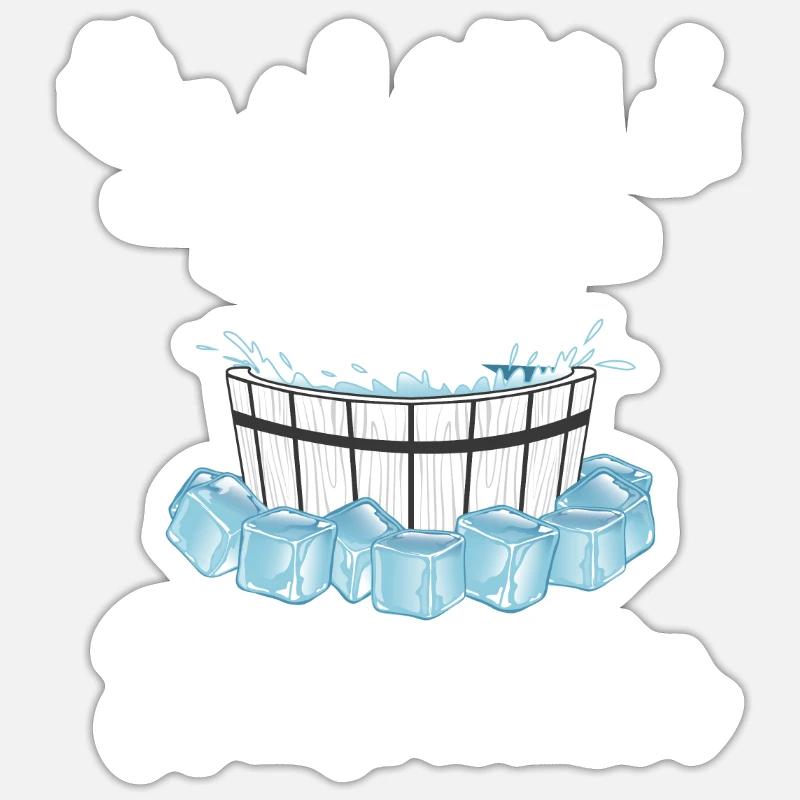 Elch Winterbader Eisbaden Eisbad Spruch - Sticker Größe S (10 x 10 cm) - Mattweiß