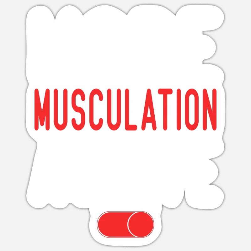 Mode Musculation Activé | Idée Cadeau - Sticker taille S (10 x 10 cm) - blanc mat