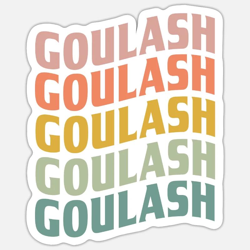 Authentisches Ungarisches Gulasch - Sticker Größe S (10 x 10 cm) - Mattweiß