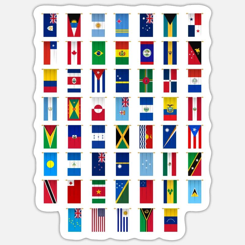 Drapeaux internationaux du monde - Drapeaux des pays Sticker taille S (10 x 10 cm)