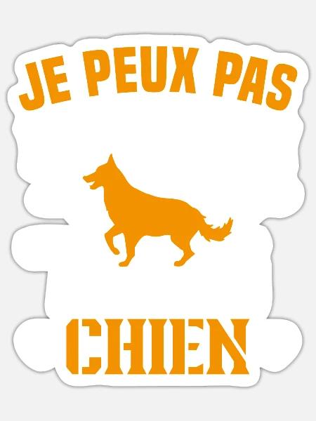 Ich kann nicht mit meinem Hund kuscheln - Sticker Größe S (10 x 10 cm) - Mattweiß