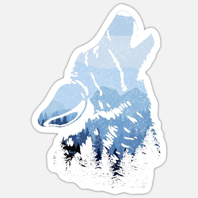 Howling Wolf Gift Sticker size S (10 x 10 cm)