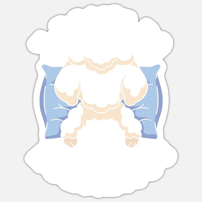 Caniche Drôle Je Ne Fais Pas De Matins Sticker taille S (10 x 10 cm)