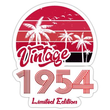 Vintage Year 1954 Limited Edition Red - Sticker size S (10 x 10 cm) - white matte - Front