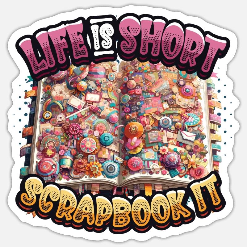 Mädchen Scrapbooking Enthusiast Scrapbook - Sticker Größe S (10 x 10 cm) - Mattweiß