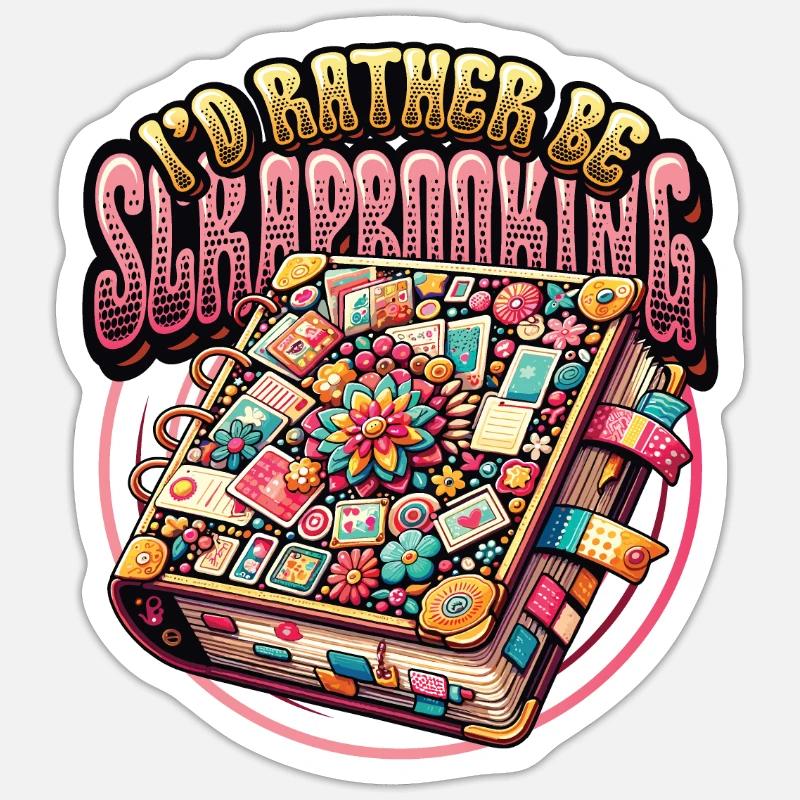 Mädchen Scrapbooking Enthusiast Scrapbook - Sticker Größe S (10 x 10 cm) - Mattweiß