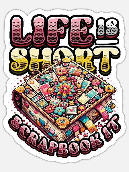 Mädchen Scrapbooking Enthusiast Scrapbook - Sticker Größe S (10 x 10 cm) - Mattweiß