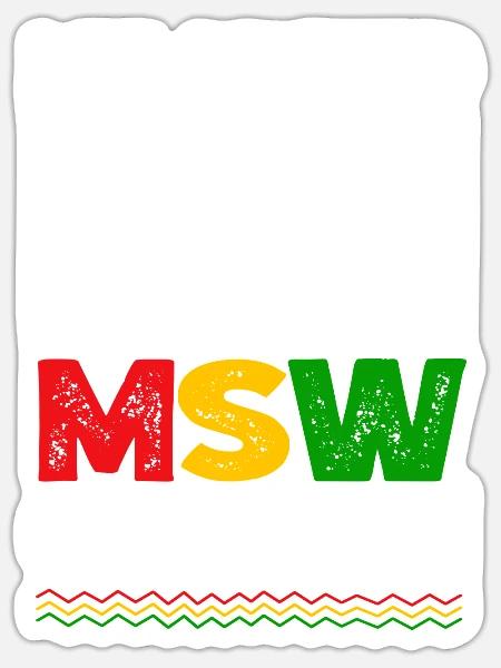 Master Of Social Work Soziale Arbeit Studium - Sticker Größe S (10 x 10 cm) - Mattweiß
